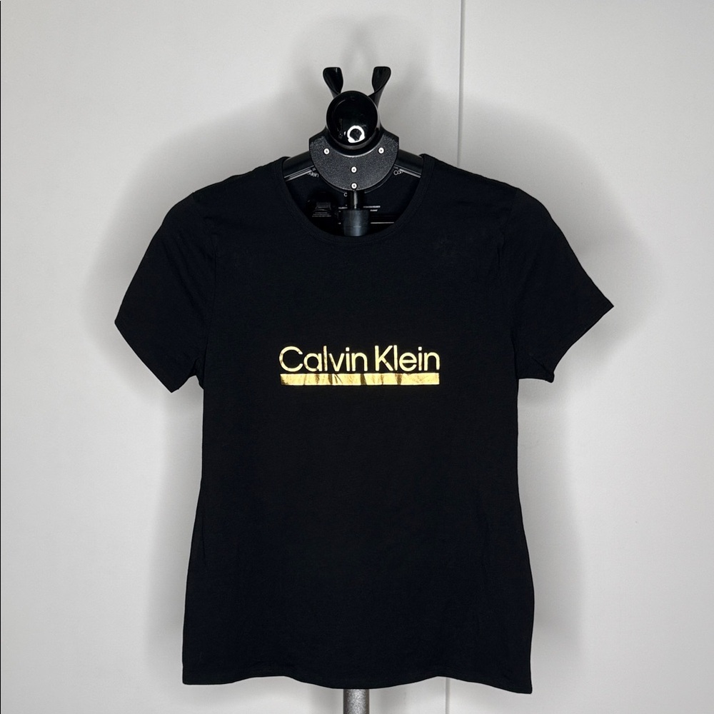 Calvin Klein Black Tee with Gold Logo